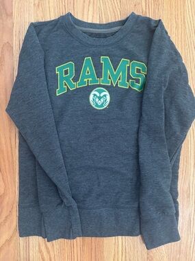 Rams Crewneck Sweatshirt - Dark Gray with Green & Gold Logo